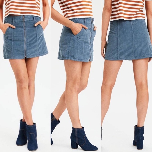 American Eagle Outfitters Dresses & Skirts - Corduroy blue skirt / American Eagle